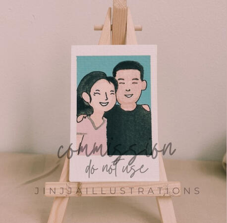 couple polaroid-sized painting